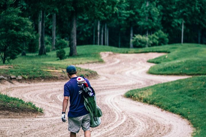 Golf player on the field