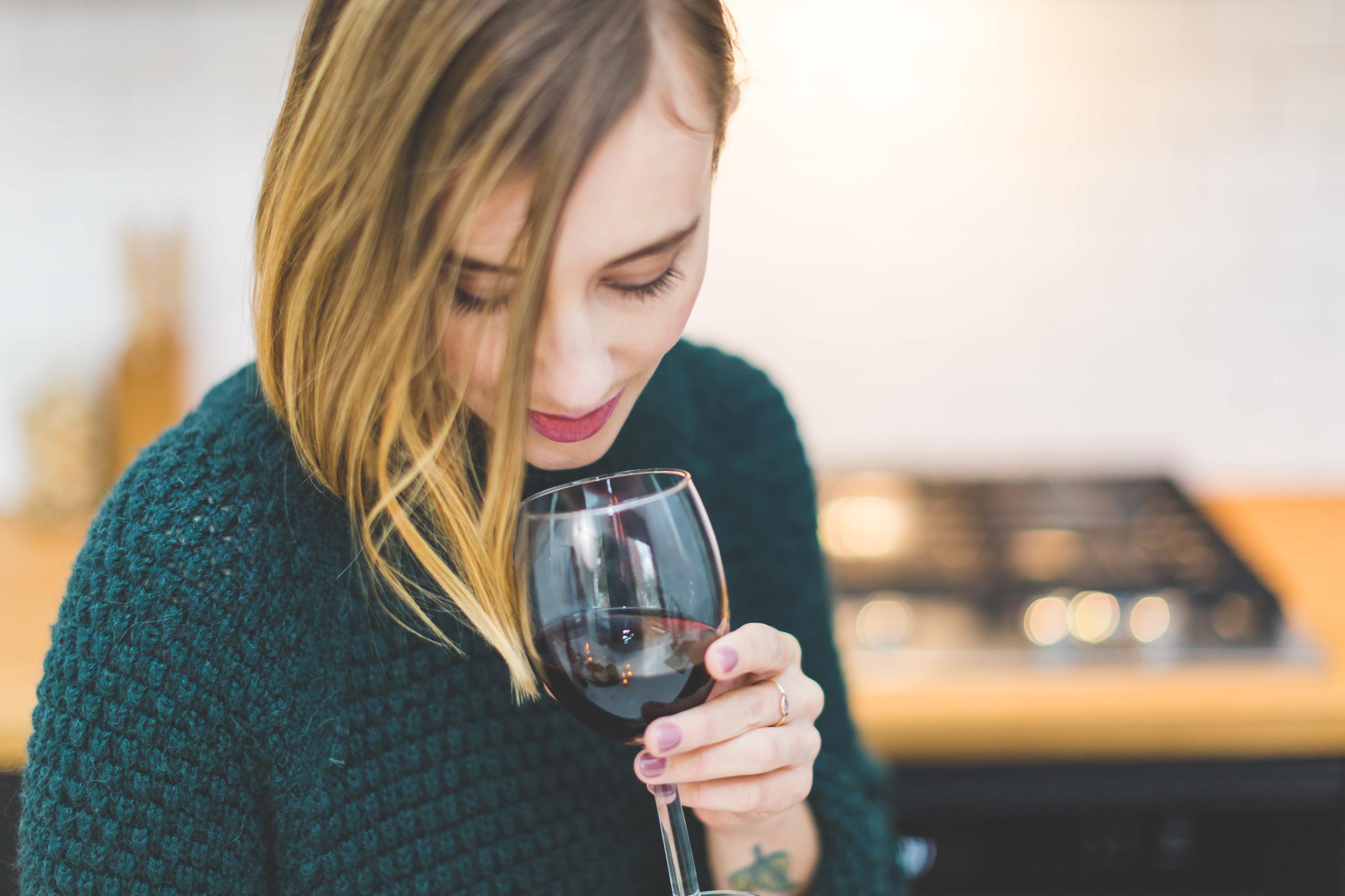 Red vine and woman